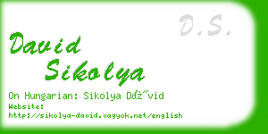 david sikolya business card